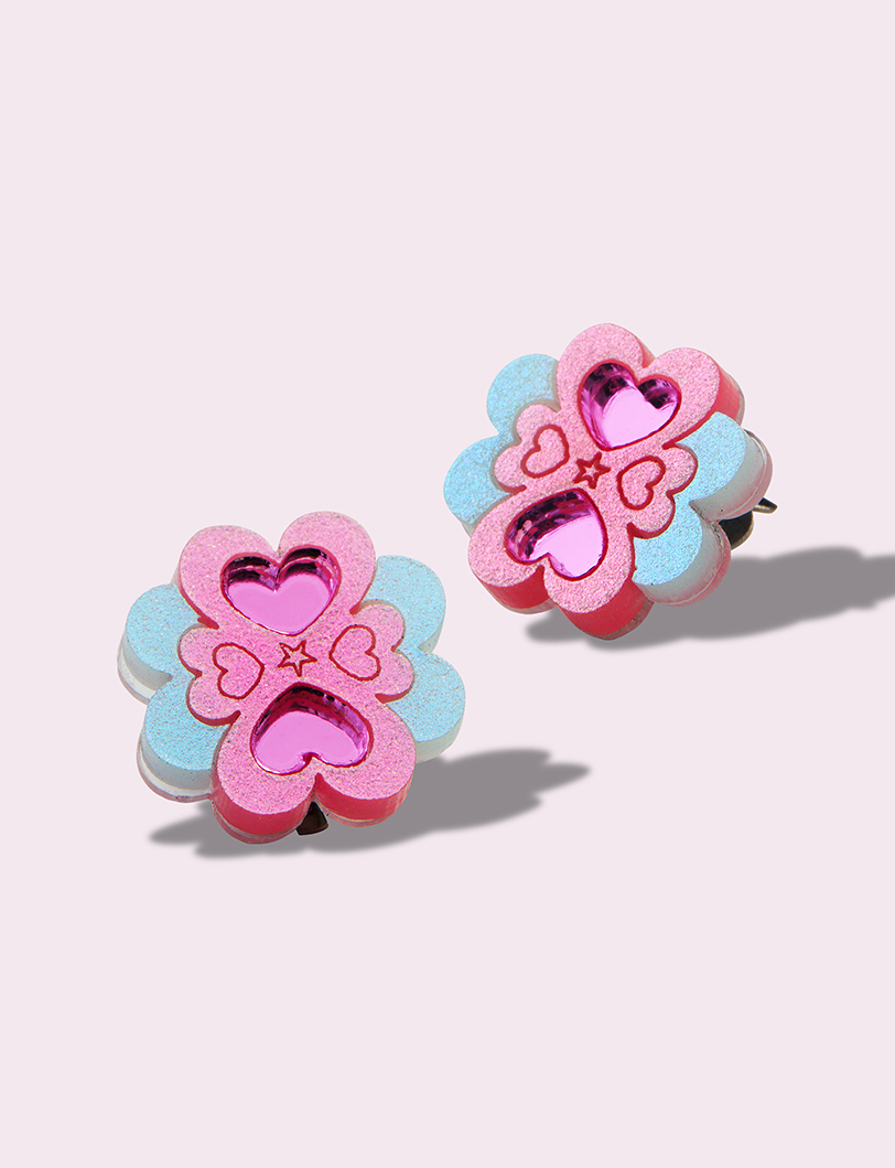 Kaleidoscope Hearts Clip-on Earrings